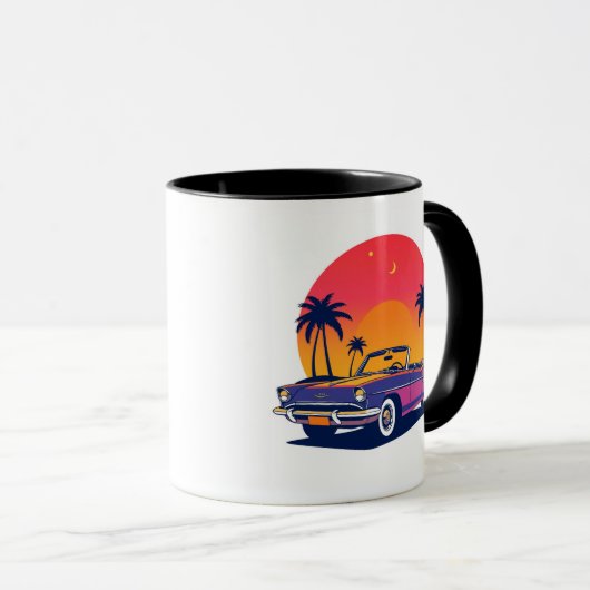 Retro Convertible Sunset Drive Tasse (VorderseiteRechts)