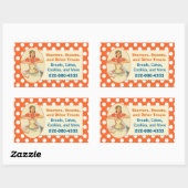 Retro Cook Orange Polka Dot Bäckerei Sticker (Blatt)