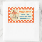 Retro Cook Orange Polka Dot Bäckerei Sticker (Tasche)