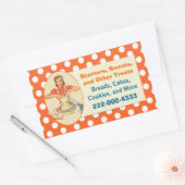 Retro Cook Orange Polka Dot Bäckerei Sticker (Umschlag)
