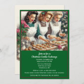 Retro Cookie Exchange Weihnachten Einladung (Vorne/Hinten)