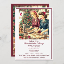 Retro Cookie Exchange Weihnachten Einladung