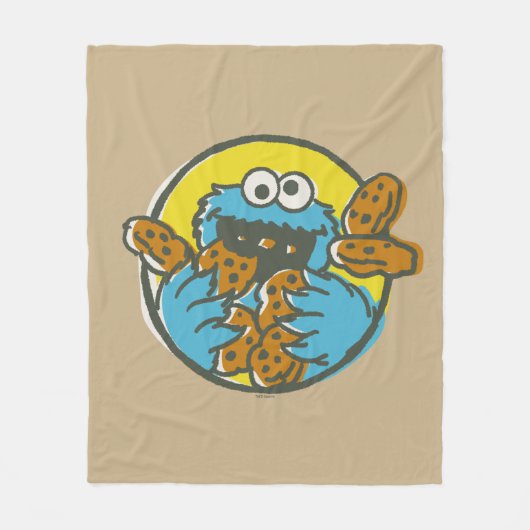 Retro Cookie Monster Fleecedecke (Vorderseite)