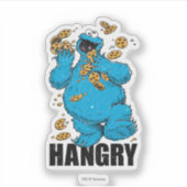 Retro Cookie Monster | Hangry Aufkleber (Vorderseite)