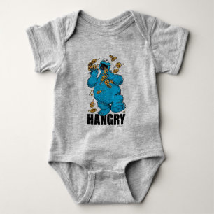Retro Cookie Monster   Hangry Baby Strampler