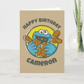 Retro Cookie Monster Karte (Vorderseite)