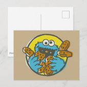 Retro Cookie Monster Postkarte (Vorne/Hinten)