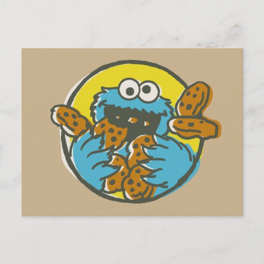 Retro Cookie Monster Postkarte (Vorderseite)