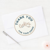 Retro Cookies thank you for your order Runder Aufkleber (Umschlag)