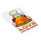 Retro Cooking Design.Liebe ist der magische Zutat. Magnet (Rechte Seite)