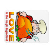 Retro Cooking Design.Liebe ist der magische Zutat. Magnet (Horizontal)