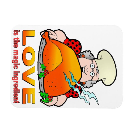 Retro Cooking Design.Liebe ist der magische Zutat. Magnet (Horizontal)