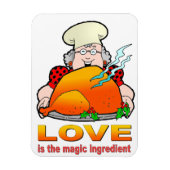Retro Cooking Design.Liebe ist der magische Zutat. Magnet (Vertikal)