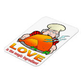 Retro Cooking Design.Liebe ist der magische Zutat. Magnet (Linke Seite)