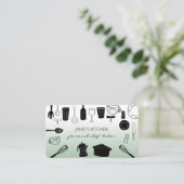 Retro Cooking Utensities Persönlicher Koch Visitenkarte (Stehend Vorderseite)