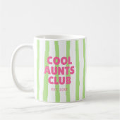 Retro "Cool Aunts Club" gestreifter Custom Est. Da Kaffeetasse (Links)
