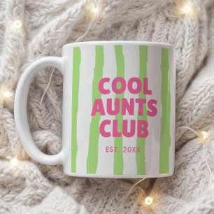 Retro "Cool Aunts Club" gestreifter Custom Est. Da Kaffeetasse
