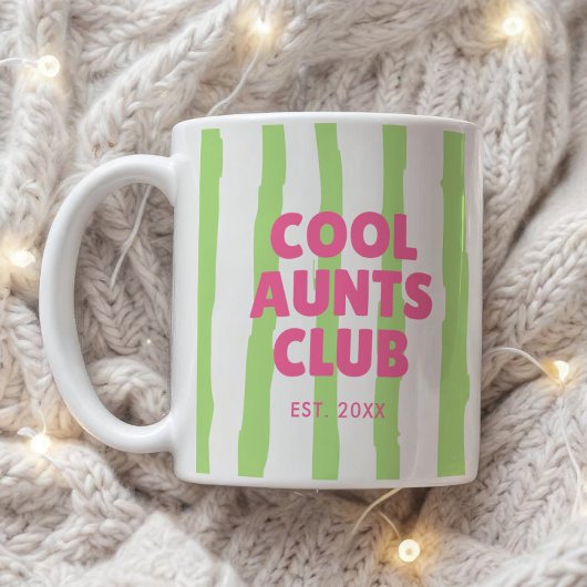 Retro "Cool Aunts Club" gestreifter Custom Est. Da Kaffeetasse