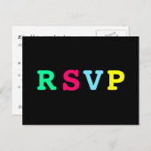 Retro Cool Black Colorate UAWG Einladungspostkarte (Vorne/Hinten)