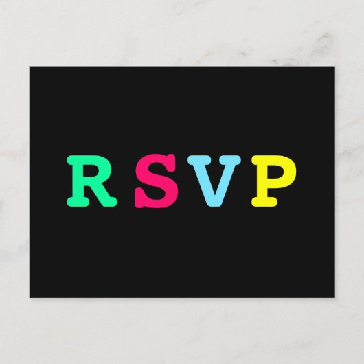 Retro Cool Black Colorate UAWG Einladungspostkarte (Vorderseite)