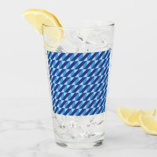 Retro Cool Blau 90er Vibes Geometrisches Abstract Glas