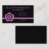Retro Cool Blume Business Card, Lavendel Visitenkarte (Vorne/Hinten)