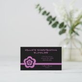 Retro Cool Blume Business Card, Lavendel Visitenkarte (Stehend Vorderseite)