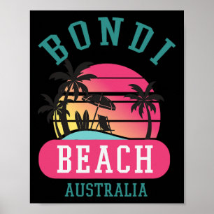 Retro Cool Bondi Beach Original Australien Strände Poster
