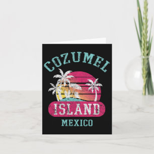 Retro Cool Cozumel Mexiko Strände gestört Graph Karte