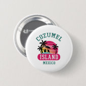 Retro Cool Cozumel Original Mexiko Strände Sunset Button (Vorne & Hinten)
