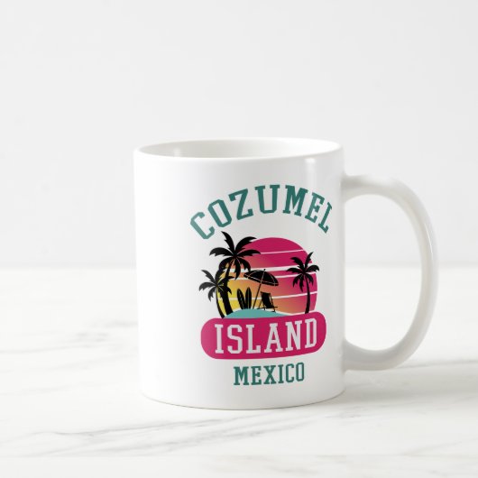 Retro Cool Cozumel Original Mexiko Strände Sunset Kaffeetasse (Rechts)