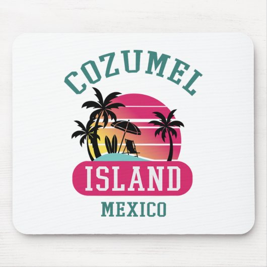 Retro Cool Cozumel Original Mexiko Strände Sunset Mousepad (Vorne)