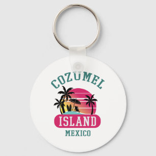 Retro Cool Cozumel Original Mexiko Strände Sunset Schlüsselanhänger