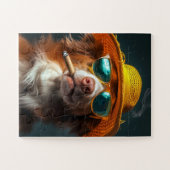 Retro Cool Dog with Yellow Hat Puzzle (Horizontal)