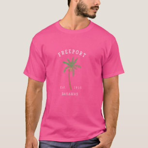 Retro Cool Freeport Bahamas farbenfrohe Palme Tree T-Shirt