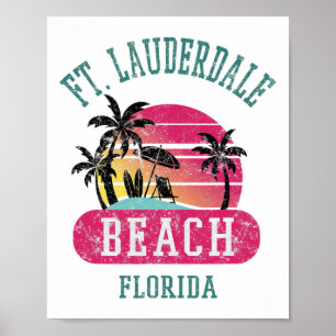 Retro Cool Ft. Lauderdale Vintage Herren Damen Fl Poster
