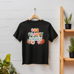 Retro Cool Groovy Papa Vintage Regenbogen-Blume T-Shirt