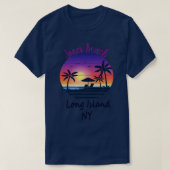 Retro Cool Jones Beach Long Island New York Sunset T-Shirt (Design vorne)