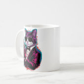 Retro Cool Katzenspy Kaffeetasse (Vorderseite Links)