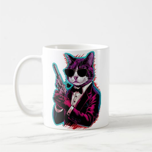 Retro Cool Katzenspy Kaffeetasse (Links)