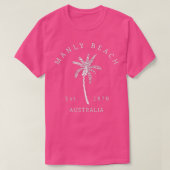 Retro Cool Manly Beach Australia Palm ree Novelty T-Shirt (Design vorne)