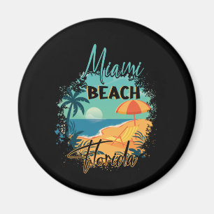 Retro Cool Miami Florida Beach Sommerferien Magnet