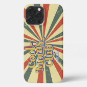 Retro Cool Moms Club Sunburst Vintage Typography iPhone Hülle (Rückseite)
