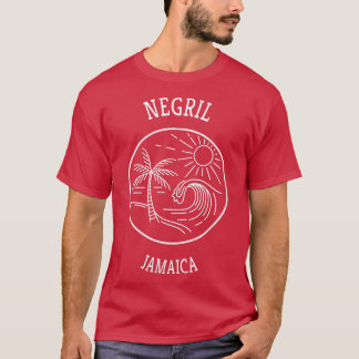 Retro Cool Negril Jamaica Fun Landschaftlich Beach T-Shirt