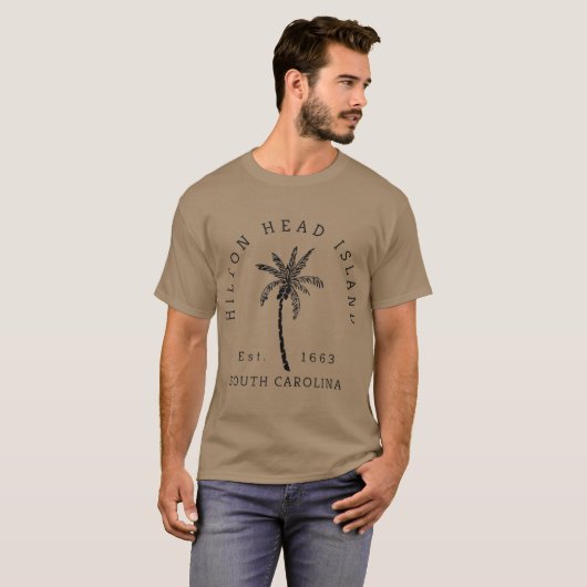 Retro Cool Original Hilton Head Island Palm Tree T-Shirt (Vorne ganz)