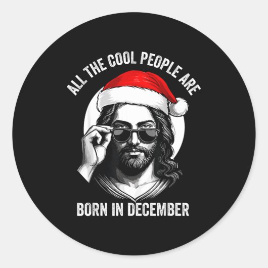 Retro Cool People Are Born In December Christian C Runder Aufkleber (Vorderseite)