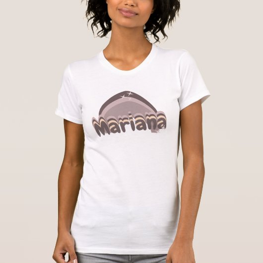 Retro Cool Rainbow Stars Earthy Name T - Shirt (Vorderseite)