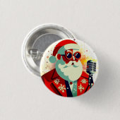 Retro Cool Santa Button (Vorne & Hinten)