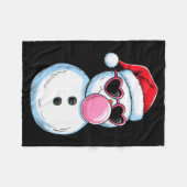 Retro Cool Snowman With Sungles Christmas Blowing Fleecedecke (Vorderseite (Horizontal))