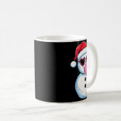 Retro Cool Snowman With Sungles Christmas Blowing Kaffeetasse (VorderseiteRechts)